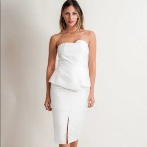 Mustard Seed | White midi length dress